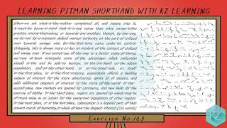 Exercise No.183 @ 100 WPM - Pitman Shorthand Dictation - KZ Learning