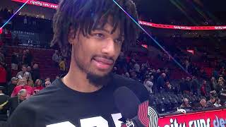 Shaedon Sharpe Postgame Interview Brightside Windows Baseline Report Vs Jazz January 5Th, 2025