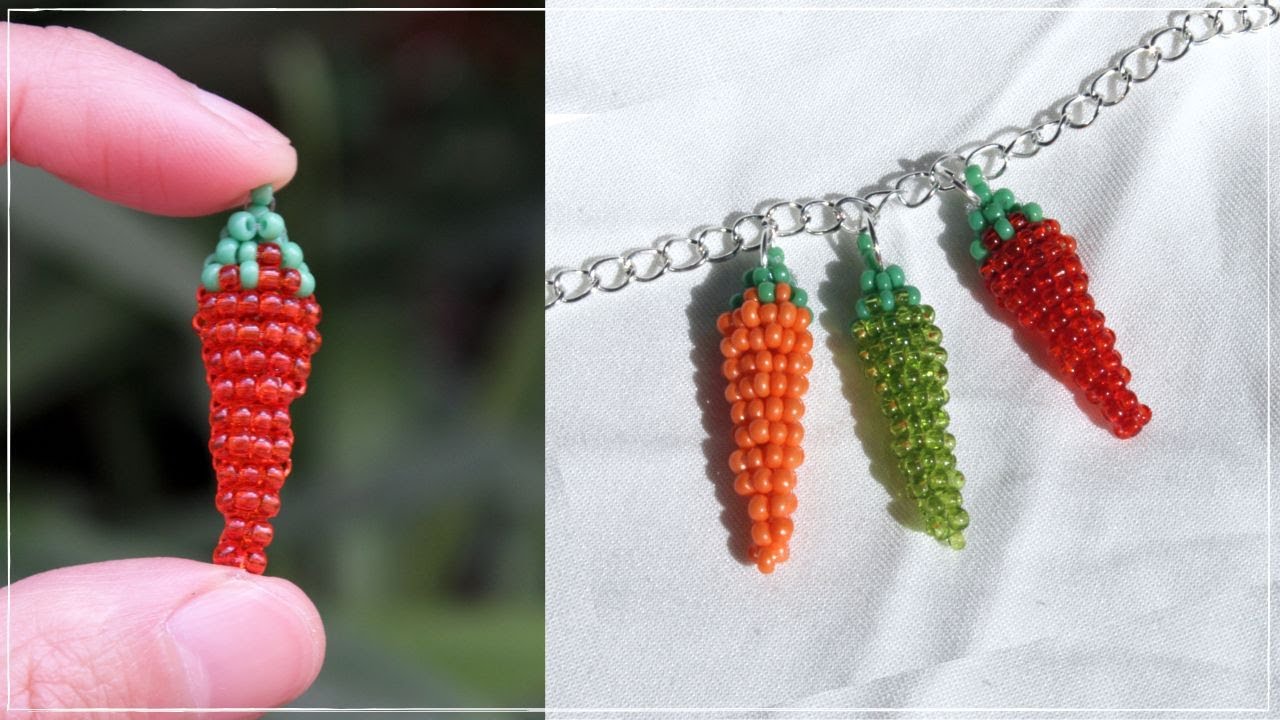 Ají con Mostacillas Tutorial paso a paso🌶️🌶️ | Accesorios aesthetic 🌟🌟