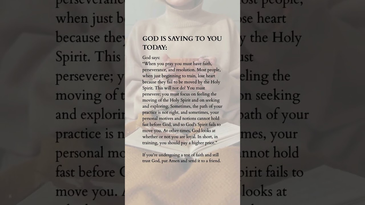 God Is Saying To You Today: 