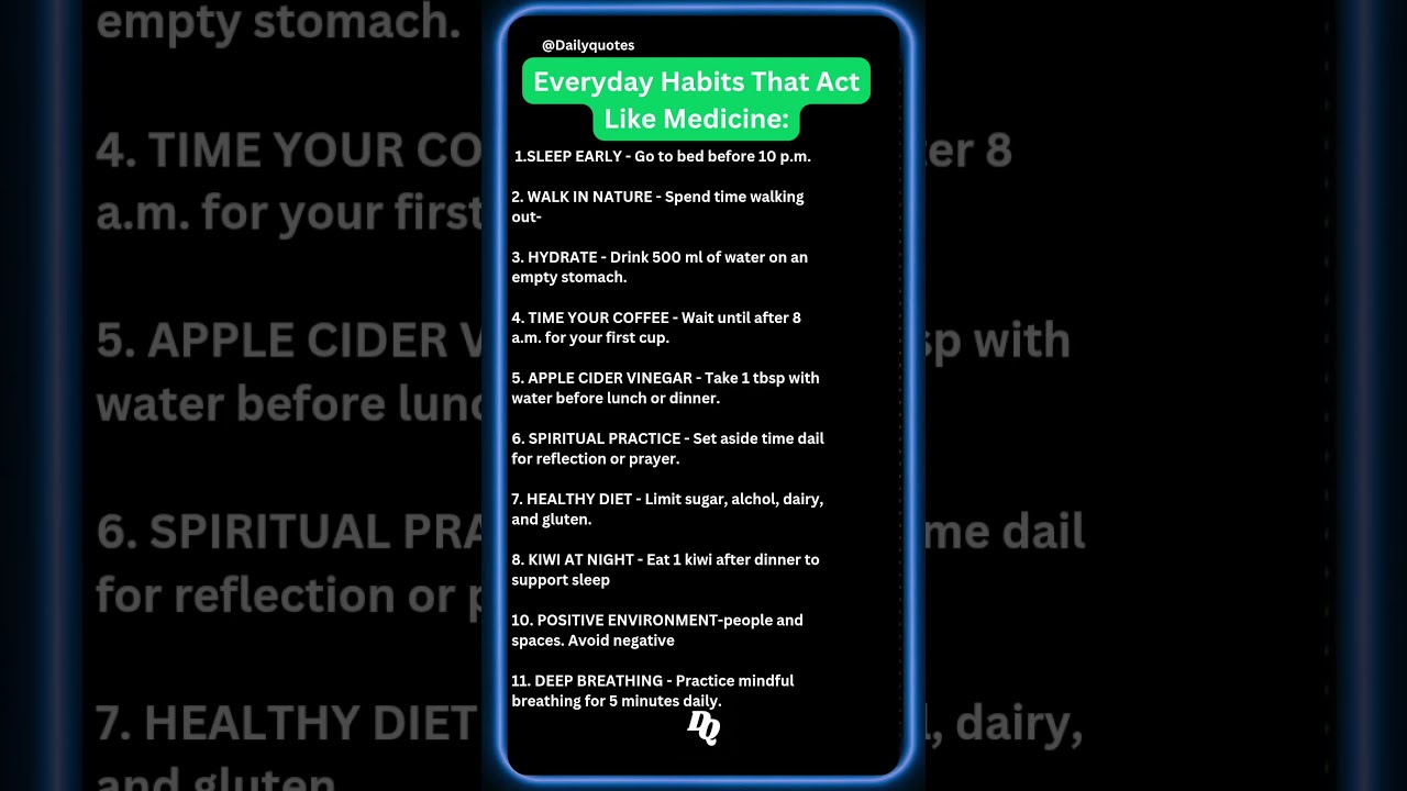 Everyday Habits That Act Like Medicine Facts Quotes Shorts