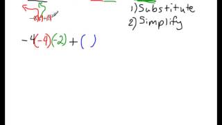 Evaluate an expression for the given values of the variables (3 variables)