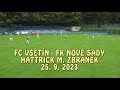 Hattrick M. Zbranek při fotbalovém utkání FC Vsetín - FK Nové Sady 3:0