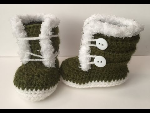 0-3 month fuzzy/ Fur Crocheted Boots | Easy to follow Video Tutorial