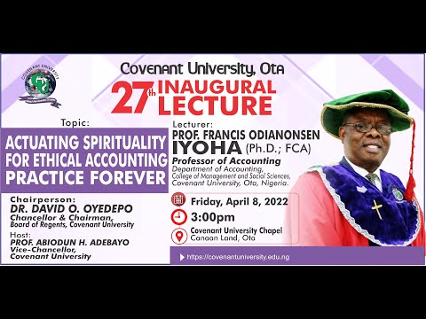 27th INAUGURAL LECTURE OF COVENANT UNIVERSITY