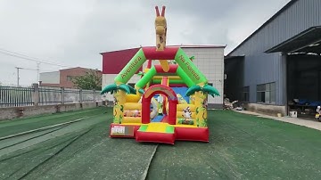 🦒 Giraffe Theme Inflatable Slide & Bounce Combo!