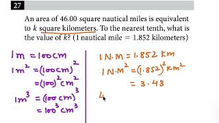 SAT Math – How to Handle Unit Conversion with Squares Correctly – Bundle 11, Module 2, Q 27