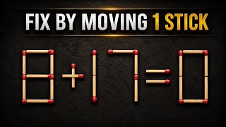 Can You Solve This Matchstick Puzzle? Move 1 Stick Only | Live | IQ Test