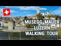 Walking over the Musegg Wall in Lucerne [4k 60p]