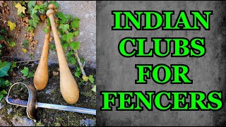 1.5 Indian clubs for sabre fencers and stick fighter  - old skool Turner functional fitness