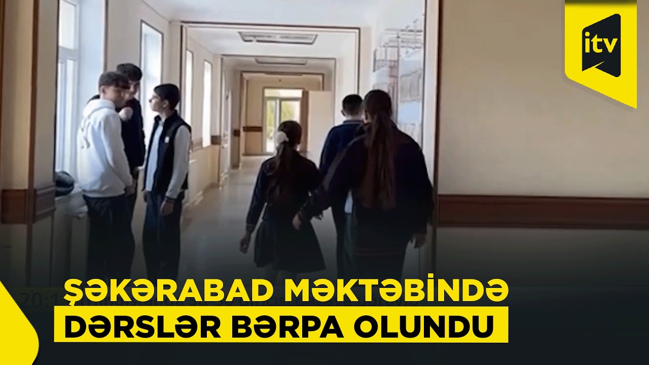 Dron hücumundan sonra Şəkərabad məktəbində dərslər bərpa olunub