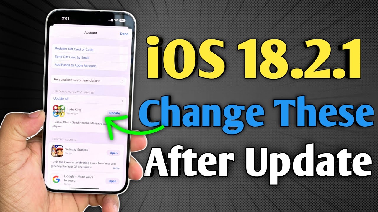 How To Change Setting In. X Ios iOS 18.2.1 - Change These Settings After You Update - YouTube