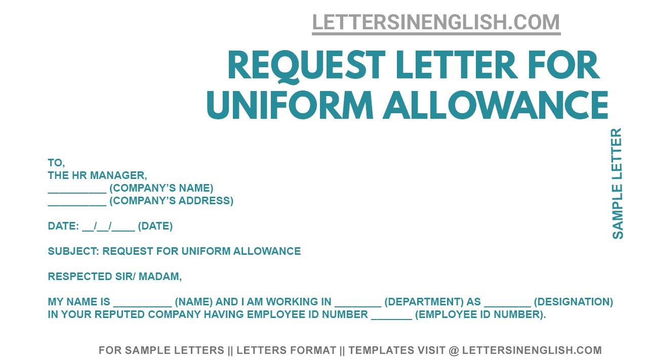 application letter for requesting uniform