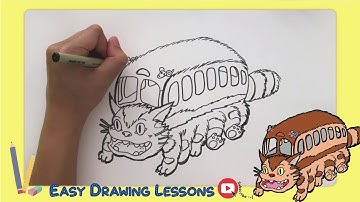 How To Draw Catbus From My Neighbour Totoro (Easy)