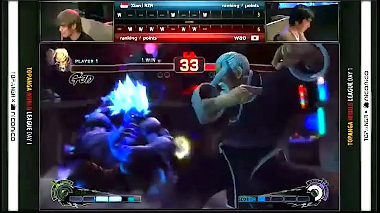 Xian (Gen) vs Wao (Oni) - SSF4 AE2012