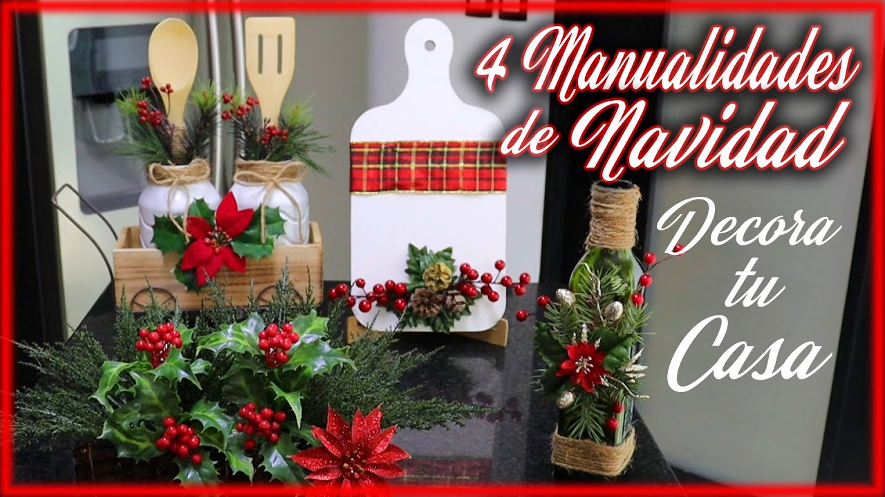 ¡Tu Cocina se verá HERMOSA! 🧑‍🍳 4 Manualidades Navideñas (Fáciles)