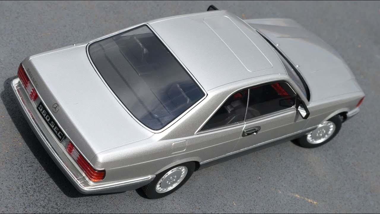 Modellauto Mercedes 500 SEC C126 1985 rotmetallic KK-Scale 1:18 Metallmodell (Türen, Motorhaube