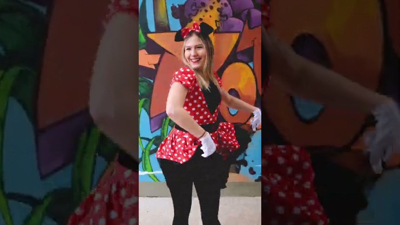 Minnie-Maus-Damen-Kostüm Rot/Schwarz/Weiß 52