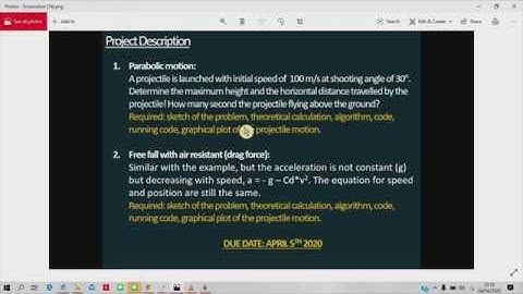 Coding gerak parabola menggunakan python