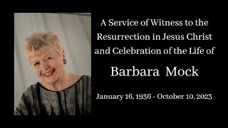 Memorial Service for Barbara Mock