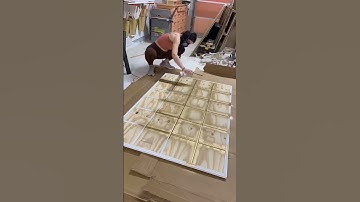 GOLD MIRROR WALL DIY — make a paned mirror | diy grid mirror #homedecor #homediy