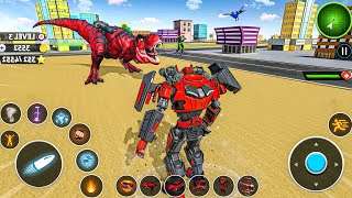 Dino Robot Transform War Jet Bike Car Red Dinosaur Transformation Game New Updata - Android Gameplay screenshot 2