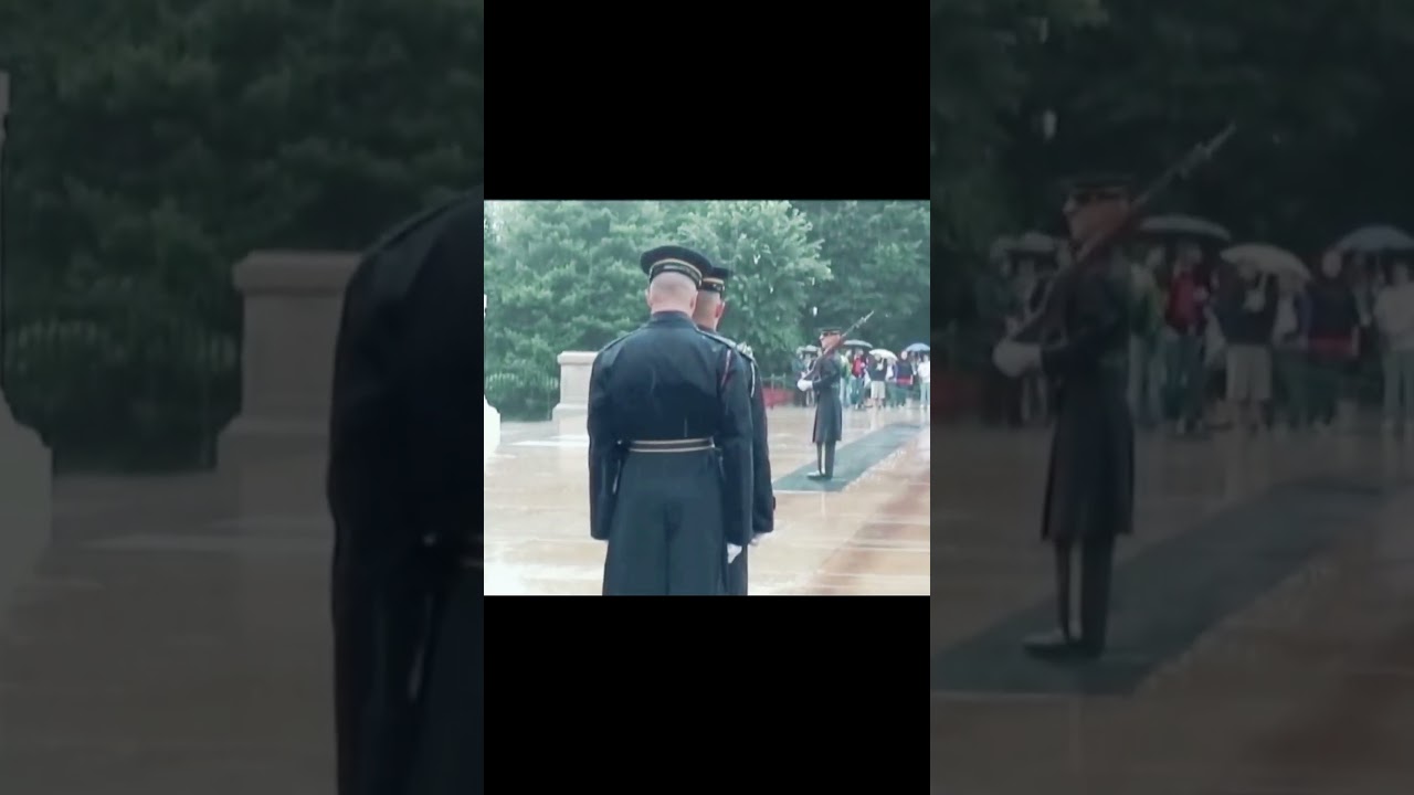 Guarding the tomb of the unknown soldier with honor and respect 