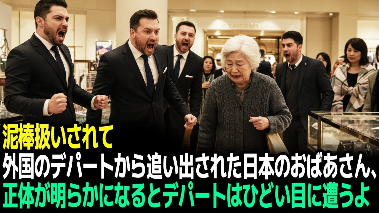 泥棒扱いされて外国のデパートから追い出された日本のおばあさん、正体が明らかになるとデパートはひどい目にあうよ