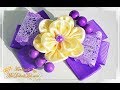 НАРЯДНЫЙ БАНТИК из лент с цветком канзаши 🎀 Bows kanzashi