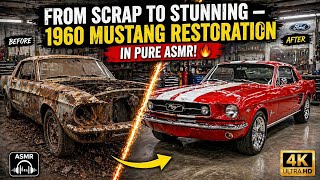😳 “From Scrap to Stunning — 1960 Mustang Restoration in Pure ASMR! 🔥”