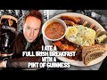 I ate a Proper Fry Up with a Guinness at an Irish Pub | *FULL IRISH BREAKFAST AT THE WOLFHOUND* 🍳 🥓