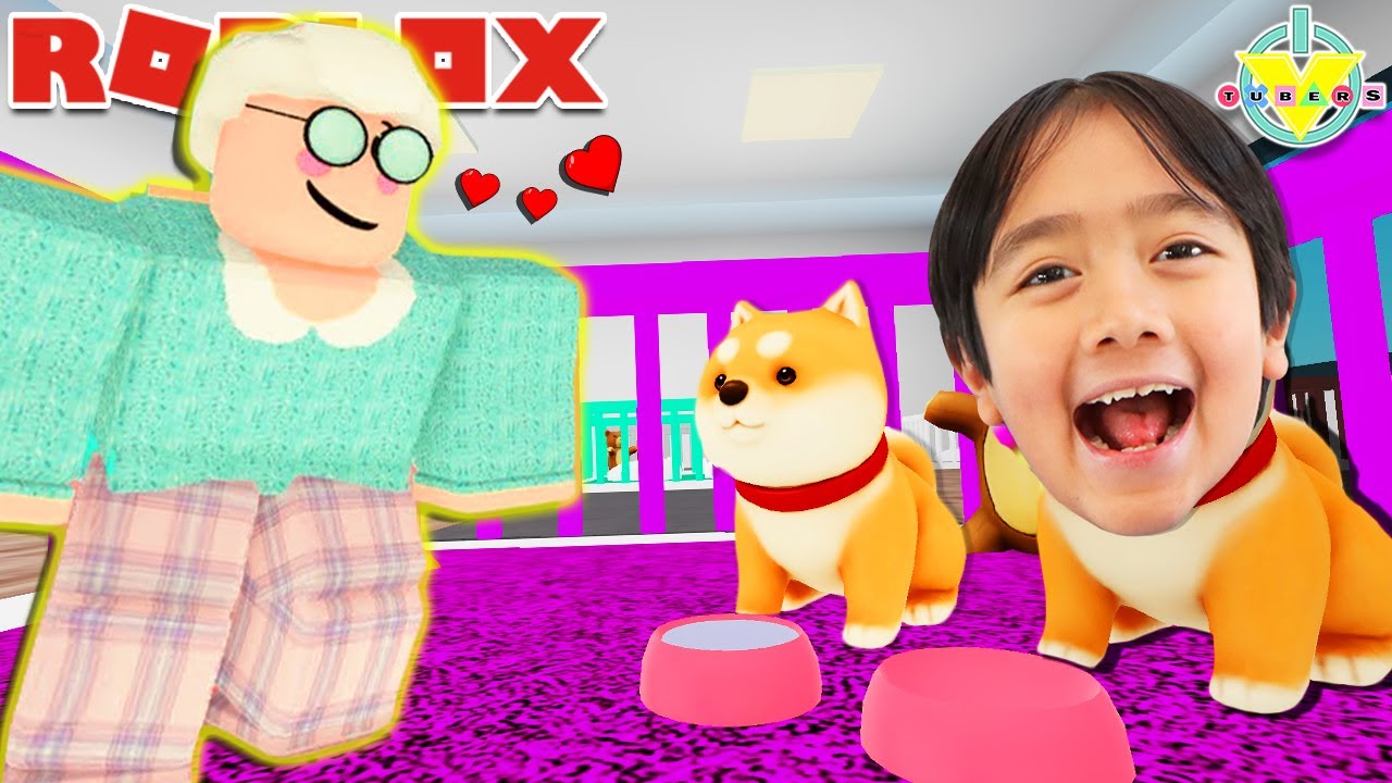 Granny Adopts us in Roblox Pet Story! Let's Play with Ryan & Mommy! PART 1
