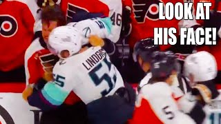 Travis Konecny Ryan Lindgren Fight | Seattle Kraken vs Philadelphia Flyers 2025 Highlights