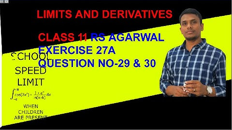 limits and derivatives||class 11|rs agarwal ||exercise 27a ||math||