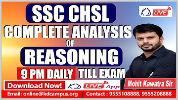 SSC CHSL || COMPLETE ANALYSIS OF REASONING || BY MOHIT SIR