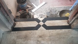 Decorative door mat and border designe use to marble || making door mat designe  ||