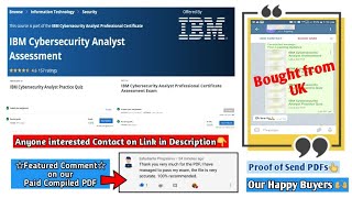 IBM Cybersecurity Analyst Assessment Exam Solutions | Coursera | Proof of Send PDFs | Order Now⏳