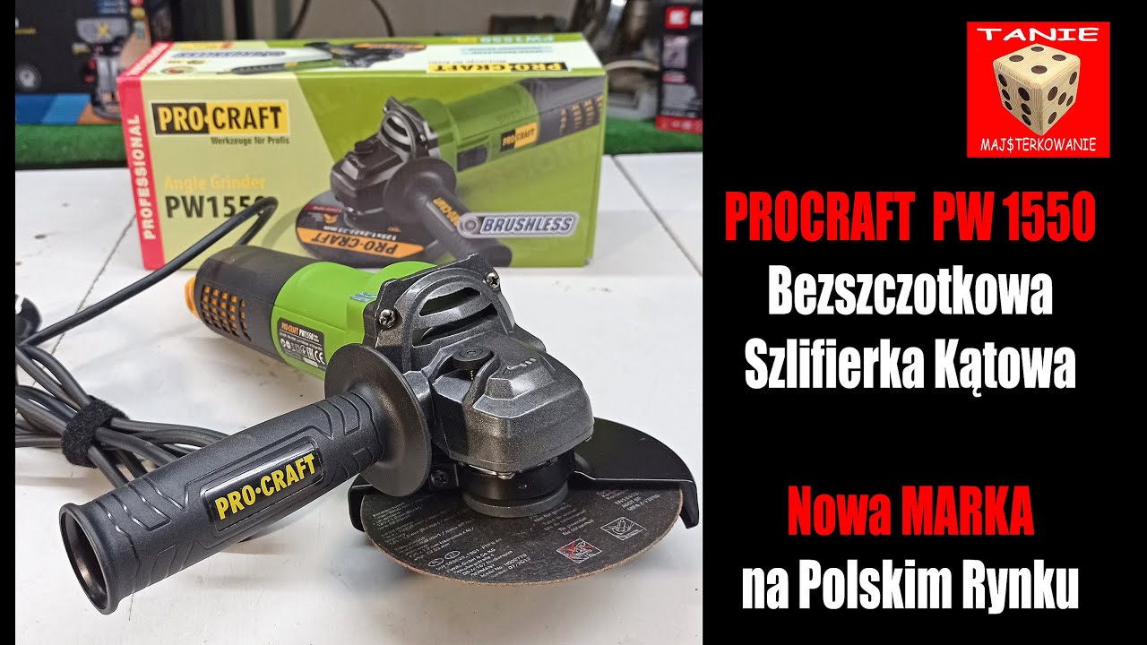 PROCRAFT PW1550 Bezszczotkowa Szlifierka Kątowa - Nowa Marka na Polskim Rynku !!!