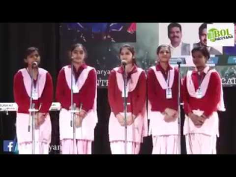 Indian school girls sing a song