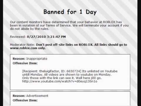Roblox Banned For A Day Old Video Youtube