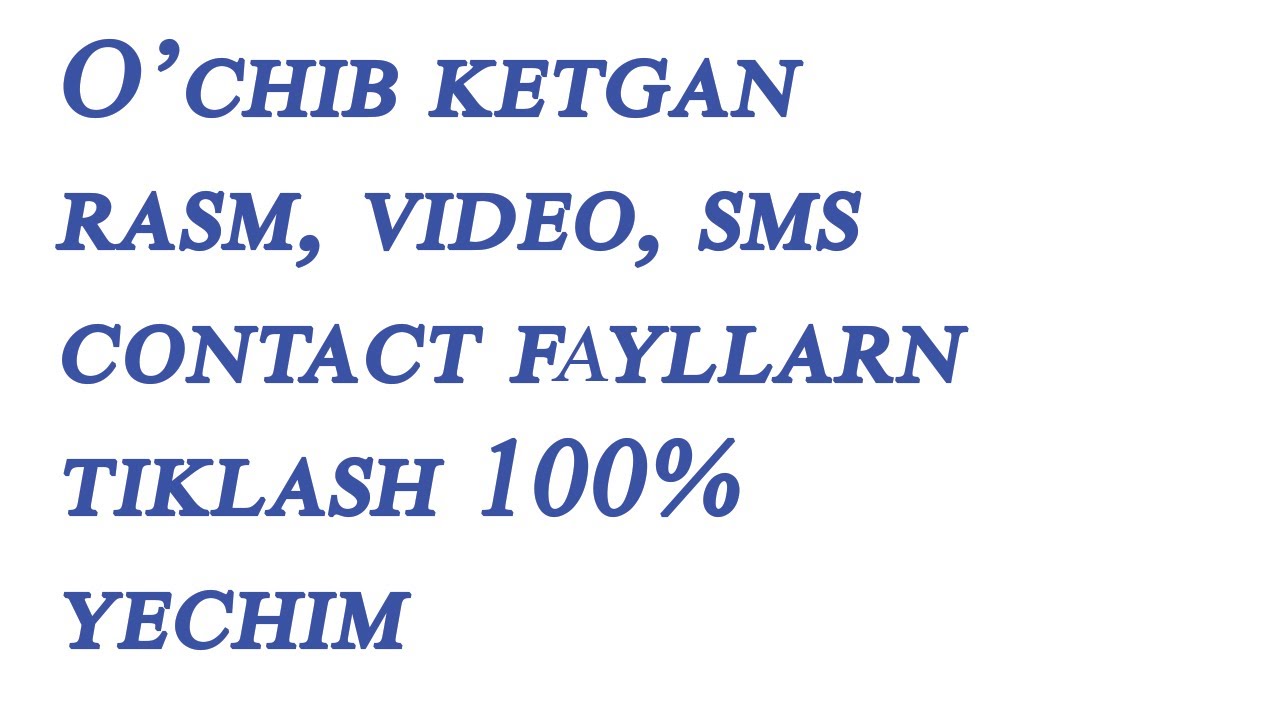 O'chib ketgan rasm video fayl Kontakt musiqa ovozlarni tiklash - YouTube