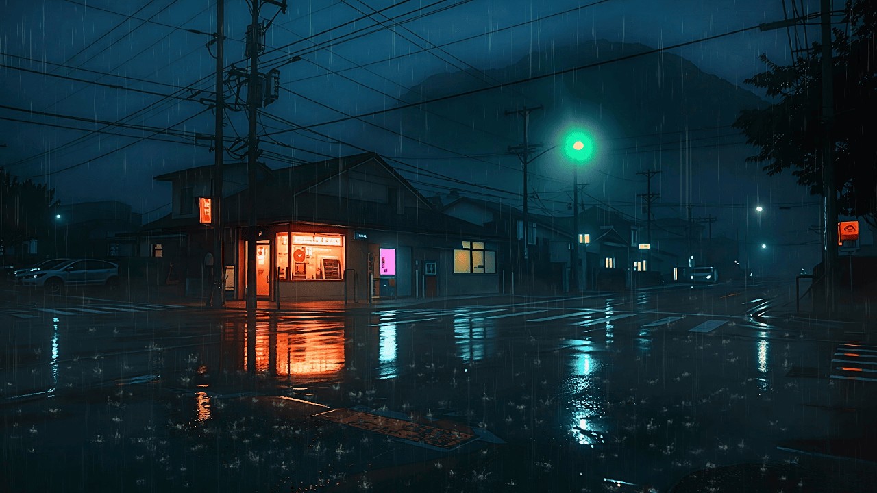 Late Night Rain in Japan ☔ 80s–90s Coffee Shop City Vibes