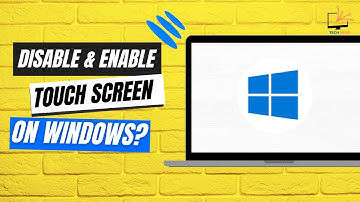 How to Disable & Enable Touch Screen In Windows Device?