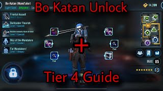 Bo Katan (Mand’alor) Tier 4 Guide + Unlock And Mods! SWGoH.