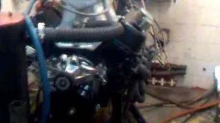 468 bbc jet boat motor on the dyno warming up