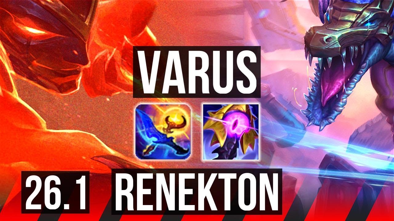 VARUS vs RENEKTON (TOP) | Good KDA: 14/2/0 | KR Master | 26.1