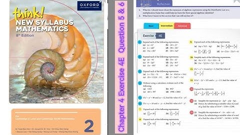 Oxford Think New Syllabus Mathematics 8th Edition Book 2 || Chapter 4 | Exercise 4E | Question 5 & 6