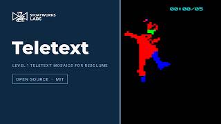 Teletext — a picture sent as Level 1 teletext mosaics, for Resolume (free, open source)
