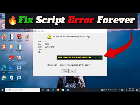 How to PERMANENTLY Fix Script Error in Windows 11/10/8/7 | "An Error Has Occurred" message
