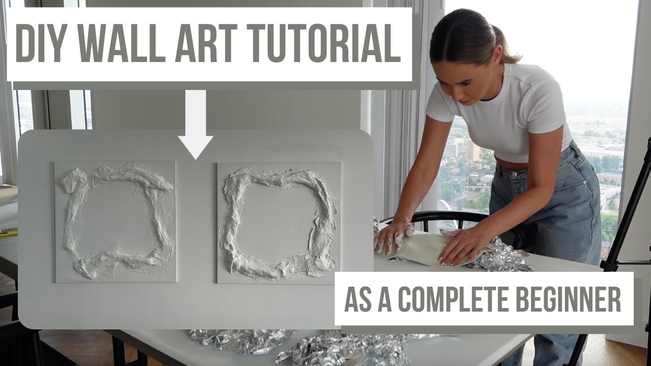 DIY TEXTURED ART CANVAS AS A BEGINNER - YouTube